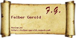 Felber Gerold névjegykártya